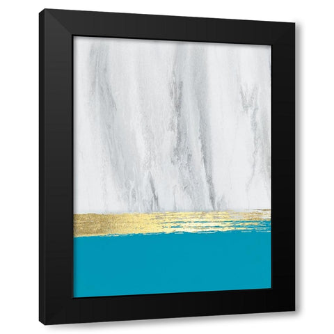 Granite Gold Black Modern Wood Framed Art Print by Storms, Alyson