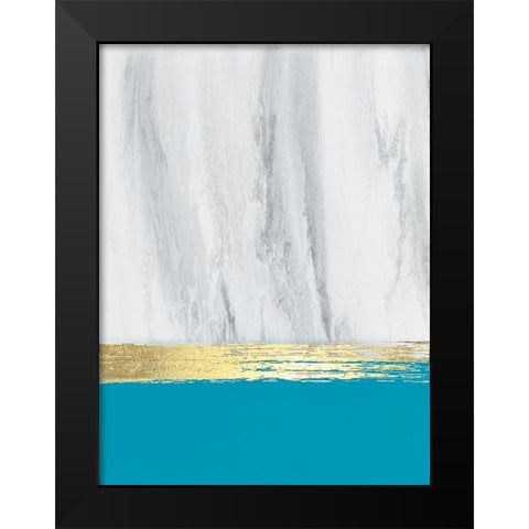 Granite Gold Black Modern Wood Framed Art Print by Storms, Alyson