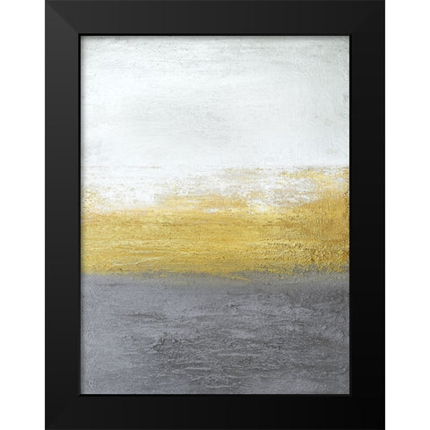 Gray and Gold Black Modern Wood Framed Art Print by Storms, Alyson