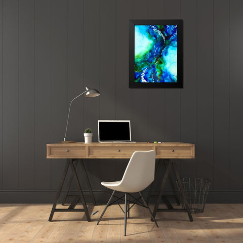 Green Blue Black Modern Wood Framed Art Print by Storms, Alyson