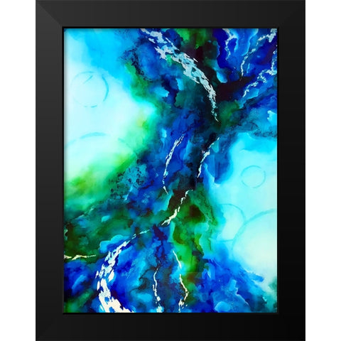Green Blue Black Modern Wood Framed Art Print by Storms, Alyson