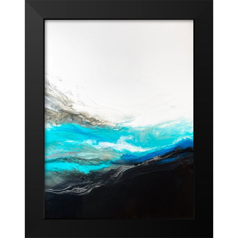 Large Wave Black Modern Wood Framed Art Print by Storms, Alyson