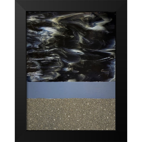 Midnight Magic Black Modern Wood Framed Art Print by Storms, Alyson