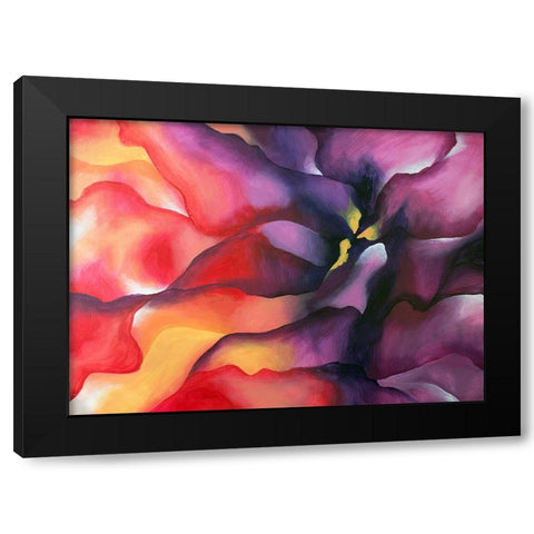 Nebula Flower Black Modern Wood Framed Art Print by Storms, Alyson