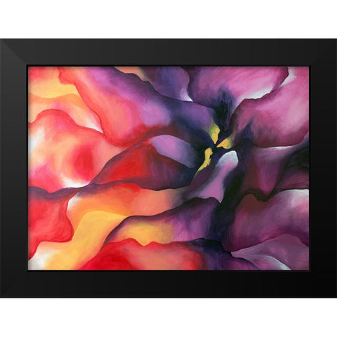 Nebula Flower Black Modern Wood Framed Art Print by Storms, Alyson