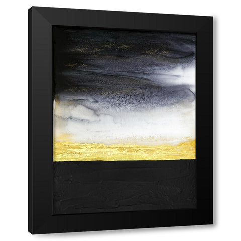 Noir and Gold Black Modern Wood Framed Art Print by Storms, Alyson