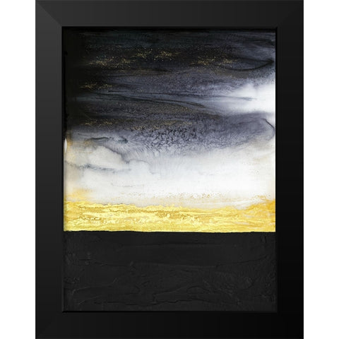 Noir and Gold Black Modern Wood Framed Art Print by Storms, Alyson