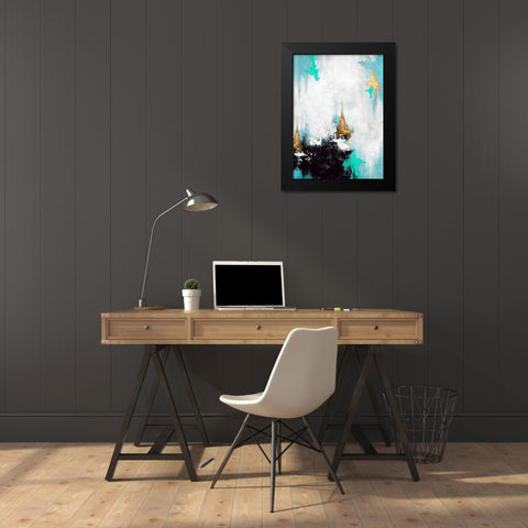 Parallel Gold 1 Black Modern Wood Framed Art Print by Storms, Alyson