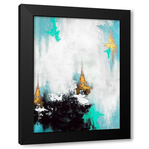 Parallel Gold 1 Black Modern Wood Framed Art Print with Double Matting by Storms, Alyson