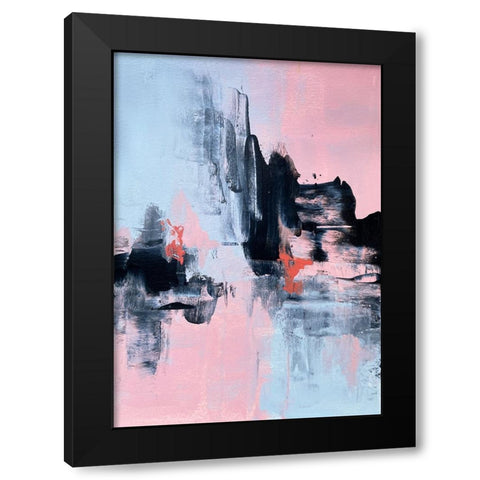 Pink and Grey Abstract 1 Black Modern Wood Framed Art Print by Storms, Alyson