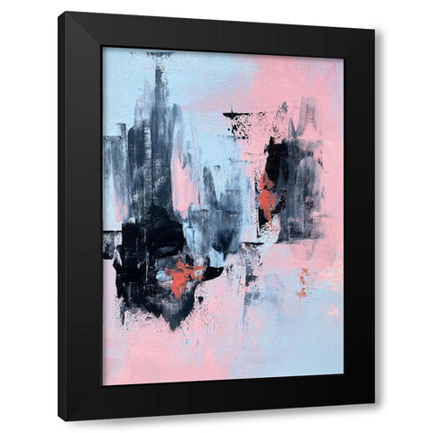Pink and Grey Abstract 3 Black Modern Wood Framed Art Print by Storms, Alyson