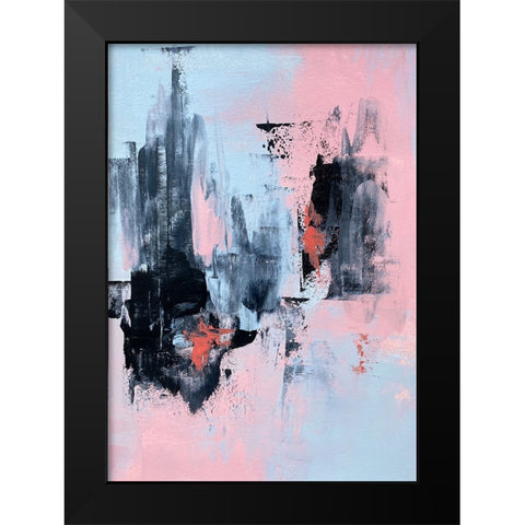 Pink and Grey Abstract 3 Black Modern Wood Framed Art Print by Storms, Alyson