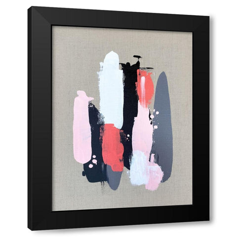 Pink Black and Grey 2 Black Modern Wood Framed Art Print by Storms, Alyson