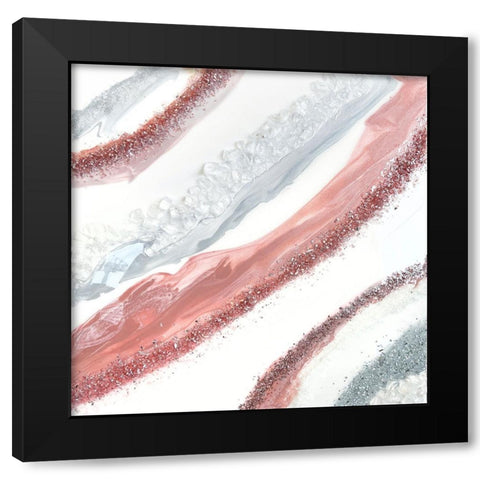 Pink Geode Black Modern Wood Framed Art Print by Storms, Alyson