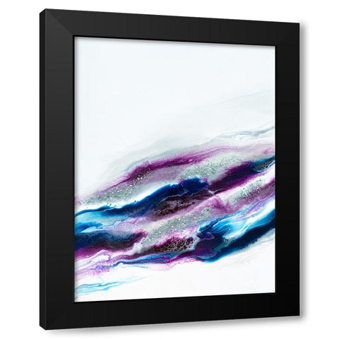 Purple and Blue Sparkles Black Modern Wood Framed Art Print by Storms, Alyson