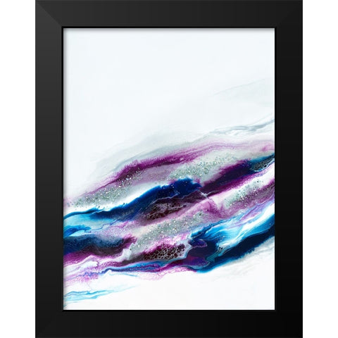 Purple and Blue Sparkles Black Modern Wood Framed Art Print by Storms, Alyson