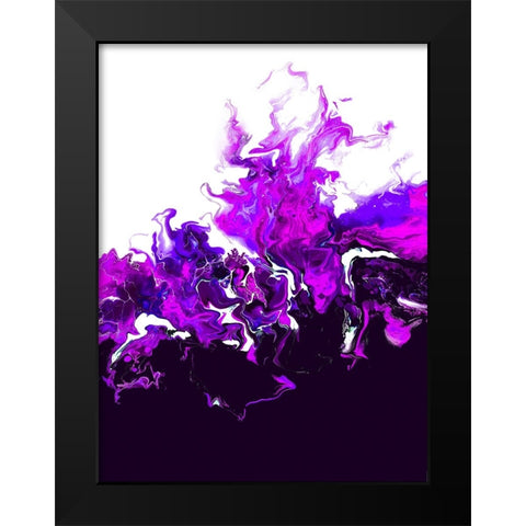 Purple Colorful Wave Black Modern Wood Framed Art Print by Storms, Alyson