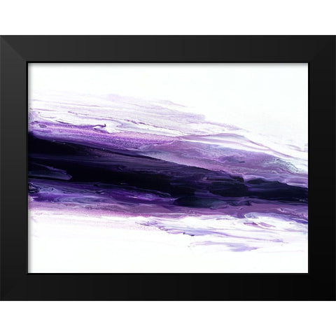 Purple Wave Black Modern Wood Framed Art Print by Storms, Alyson