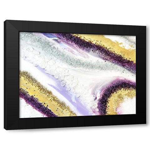 Purplei Agate Black Modern Wood Framed Art Print by Storms, Alyson