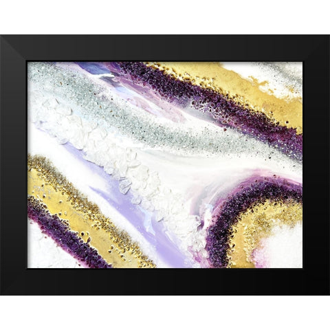 Purplei Agate Black Modern Wood Framed Art Print by Storms, Alyson