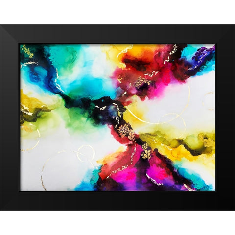 Rainbow Gold Black Modern Wood Framed Art Print by Storms, Alyson