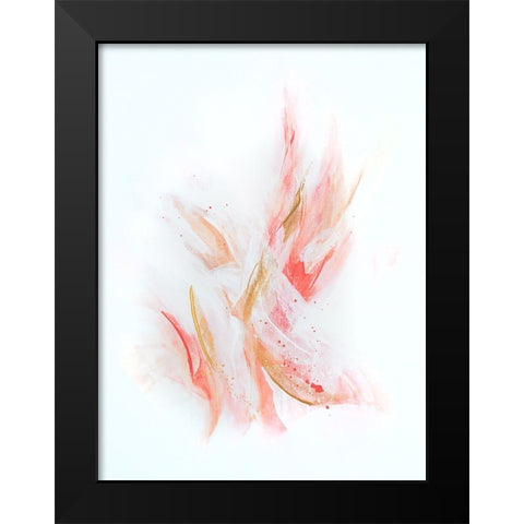 Rose Gold Ribbons Black Modern Wood Framed Art Print by Storms, Alyson