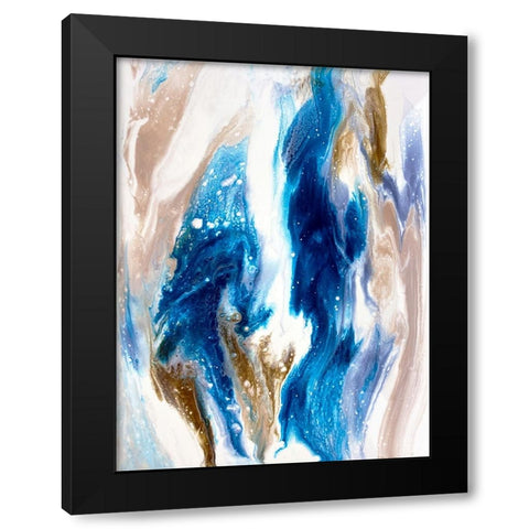 Sapphire Wave Black Modern Wood Framed Art Print by Storms, Alyson