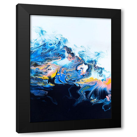 Starburst Wave Black Modern Wood Framed Art Print with Double Matting by Storms, Alyson
