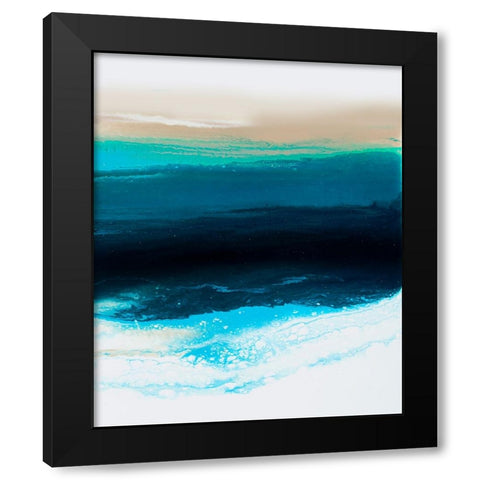 Teal Wave 2 Black Modern Wood Framed Art Print with Double Matting by Storms, Alyson