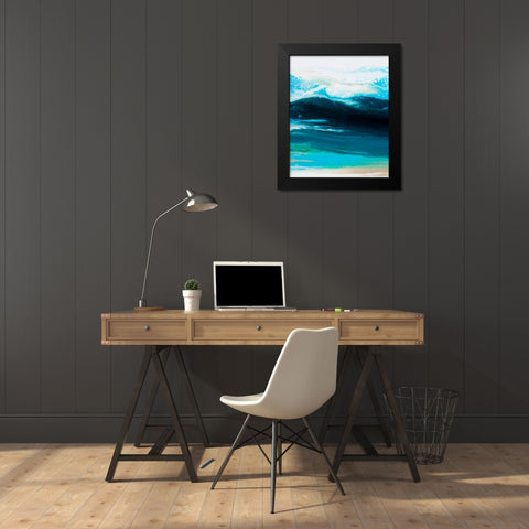 Teal Wave 3 Black Modern Wood Framed Art Print by Storms, Alyson