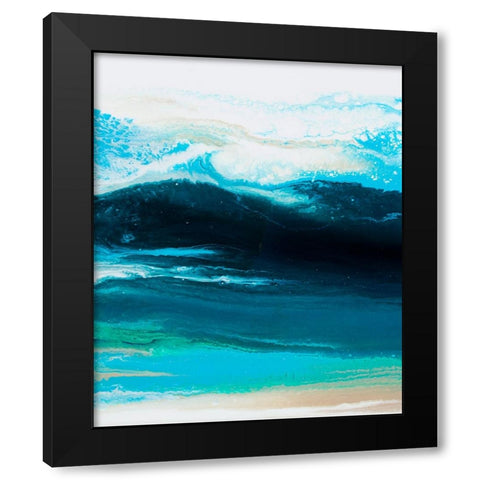 Teal Wave 3 Black Modern Wood Framed Art Print by Storms, Alyson