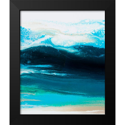 Teal Wave 3 Black Modern Wood Framed Art Print by Storms, Alyson