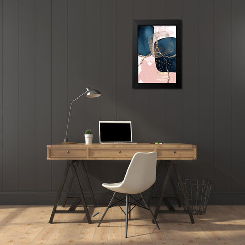 Fabulously Navy-3 Black Modern Wood Framed Art Print by Ann Moss, Sally