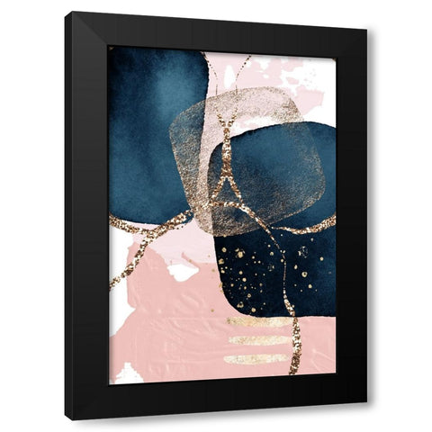 Fabulously Navy-3 Black Modern Wood Framed Art Print by Ann Moss, Sally