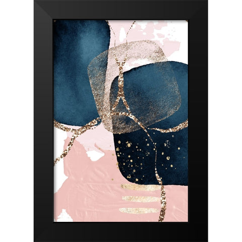 Fabulously Navy-3 Black Modern Wood Framed Art Print by Ann Moss, Sally