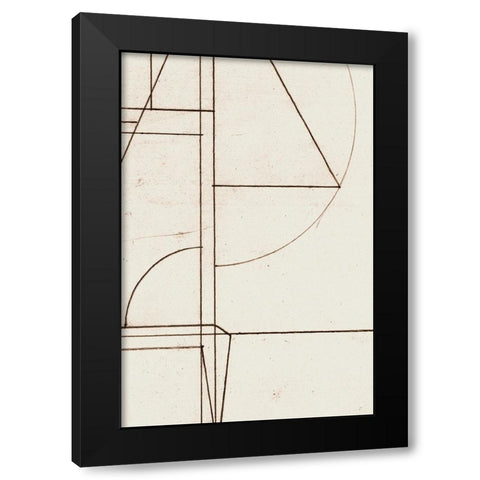 Minmod No2 Black Modern Wood Framed Art Print with Double Matting by Hobday, Dan