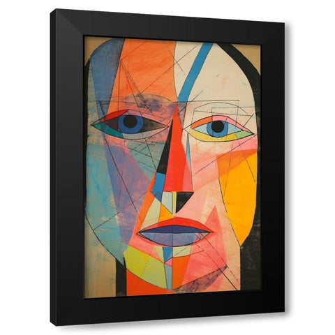 The Face Black Modern Wood Framed Art Print with Double Matting by Treechild