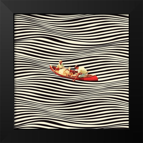 The Real Boat Trip Black Modern Wood Framed Art Print by Taudalpoi