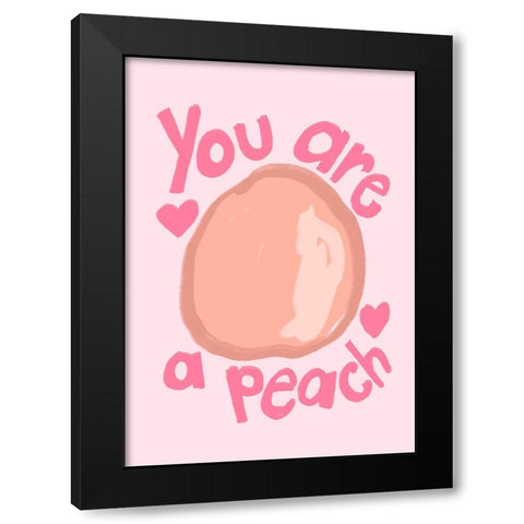 Peach Black Modern Wood Framed Art Print with Double Matting by Fritsch, Athene