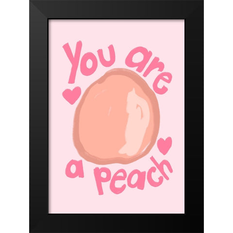 Peach Black Modern Wood Framed Art Print by Fritsch, Athene