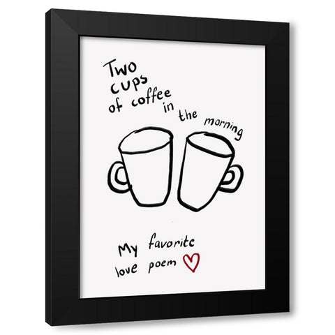 Two Cups Black Modern Wood Framed Art Print by Fritsch, Athene