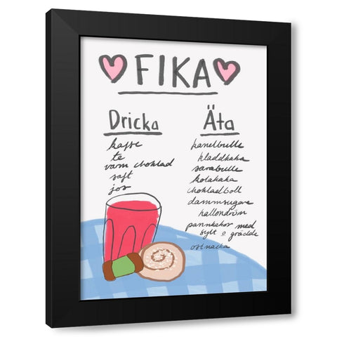 Fika Black Modern Wood Framed Art Print by Fritsch, Athene