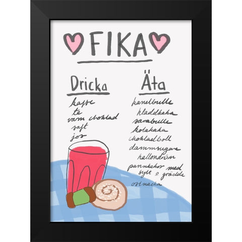 Fika Black Modern Wood Framed Art Print by Fritsch, Athene