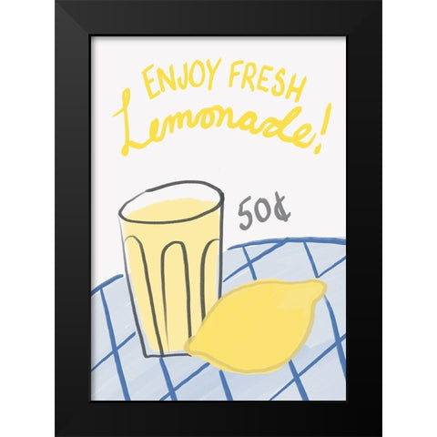 Fresh Lemonade Black Modern Wood Framed Art Print by Fritsch, Athene