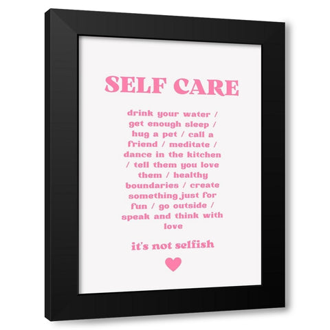 Self Care Black Modern Wood Framed Art Print with Double Matting by Fritsch, Athene