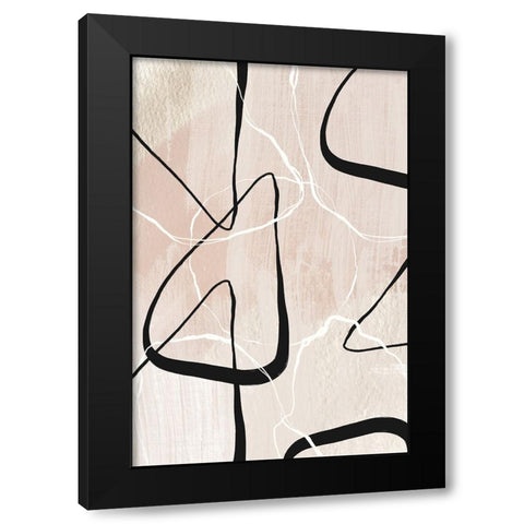 White Lines 1 Black Modern Wood Framed Art Print with Double Matting by Ann Moss, Sally