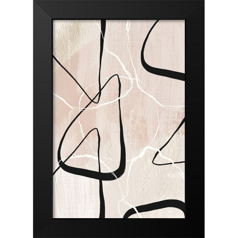 White Lines 1 Black Modern Wood Framed Art Print by Ann Moss, Sally
