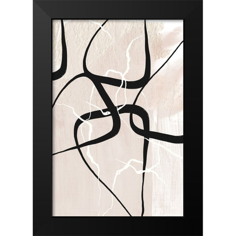 White Lines 2 Black Modern Wood Framed Art Print by Ann Moss, Sally