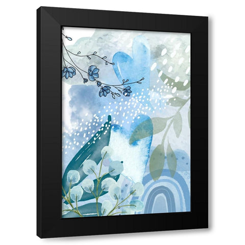 Iceberg Blue-2 Black Modern Wood Framed Art Print with Double Matting by Ann Moss, Sally