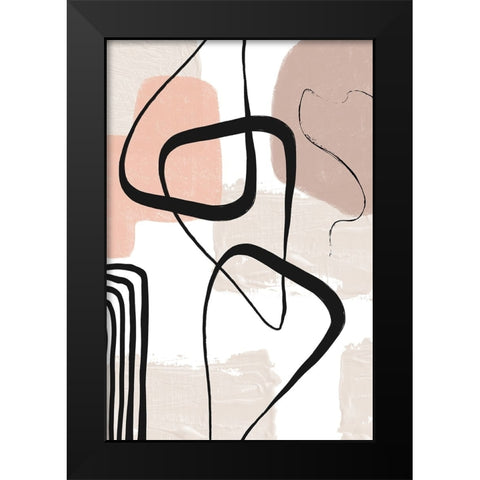 Smooth Shapes 1 Black Modern Wood Framed Art Print by Ann Moss, Sally